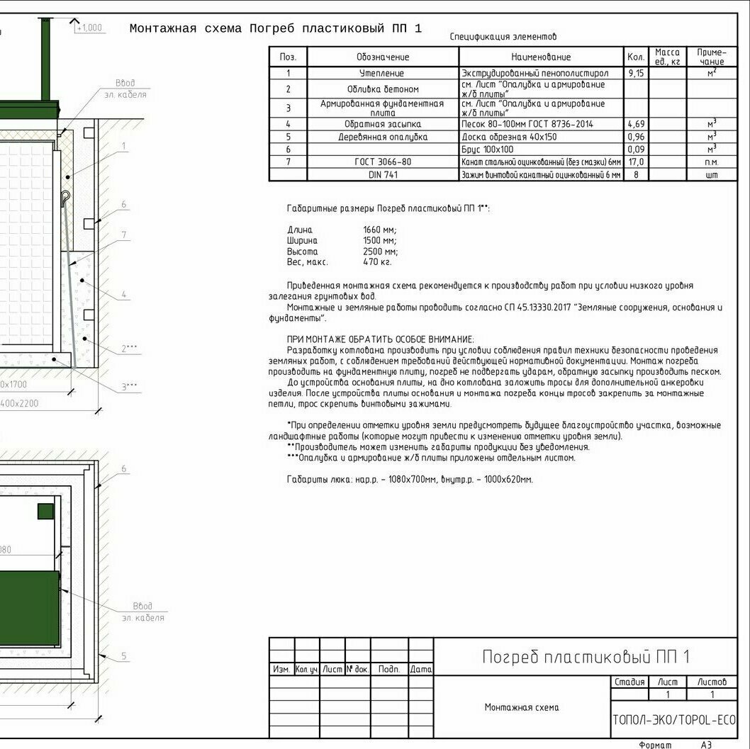 Топол-Эко пластиковый погреб Топол-Эко пластиковый погреб