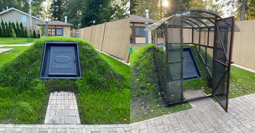 БЕСШОВНЫЕ ПЛАСТИКОВЫЕ ПОГРЕБА ТИНГАРД С БОКОВЫМ ВХОДОМ СЕРИИ "COMFORT" 